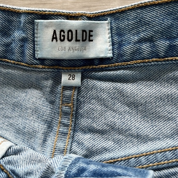 Agolde 90's‎ Mid Rise Loose Fit Distressed Straight Leg Jeans Denim Women’s 28 - Picture 9 of 11